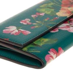 Gucci Multicolor Floral Print Leather Flap Continental Wallet