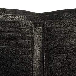 Gucci Black GG Canvas and Leather Trim Web Compact Wallet