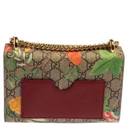 Pre Owned Gucci Multicolor Tian GG Supreme Canvas and  Leather Small Padlock Shoulder Bag