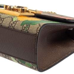 Pre Owned Gucci Multicolor Tian GG Supreme Canvas and  Leather Small Padlock Shoulder Bag