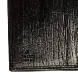 Gucci Black GG Canvas and Leather Bamboo Bar Compact Wallet