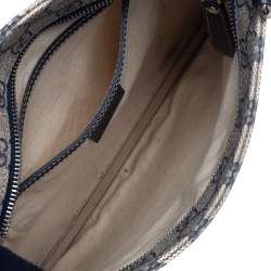 Pre Owned Gucci Beige/Blue GG Supreme Canvas Flat Messenger Bag