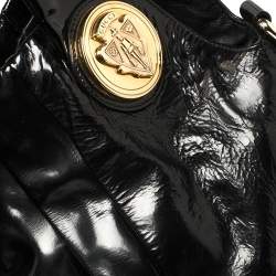 Pre Owned Gucci Black Patent Leather Large Hysteria Hobo