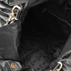 Pre Owned Gucci Black Patent Leather Large Hysteria Hobo