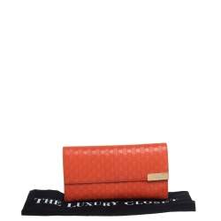 Pre Owned  محفظة غوتشي كونتيننتال جلد مايكروغوتشيسيما برتقالي
