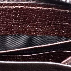 مملوكة مسبقًا محفظة غوتشي جلد وكانفاس جي جي عاجي/بيج بسحاب محيط