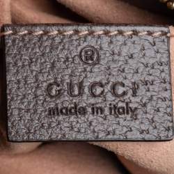 Pre Owned Gucci Beige/Ebony GG Supreme Canvas and Leather Mini Ophidia Crossbody Bag