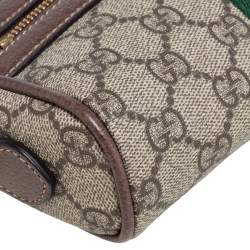 Pre Owned Gucci Beige/Ebony GG Supreme Canvas and Leather Mini Ophidia Crossbody Bag