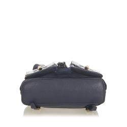 Pre Owned Gucci Black Suede and Leather Bamboo Drawstring Backpack