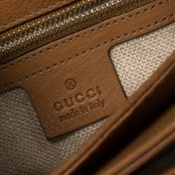 Pre Owned Gucci Beige/Brown GG Canvas and Leather Medium Marrakech Tassel Messenger Bag