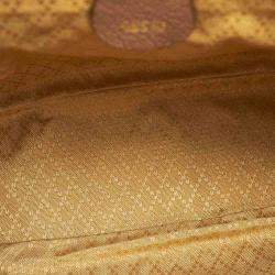 مملوكة مسبقًا Gucci Brown Suede Bamboo Drawstring Backpack