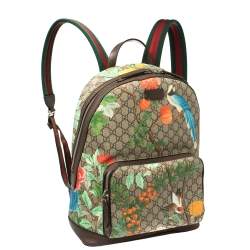 Pre Owned Gucci Multicolor GG Supreme Tian Print Canvas and Leather Backpack