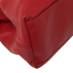 Pre Owned Gucci Red Leather Medium Soho Tote
