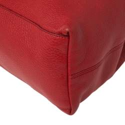 Pre Owned Gucci Red Leather Medium Soho Tote