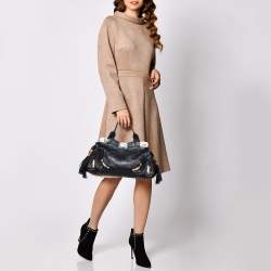 Pre Owned حقيبة غوتشي يد علوية ريس جلد أسود