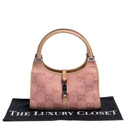 مملوكة مسبقًا Gucci Pink GG Canvas and Leather Trim Jackie Shoulder Bag