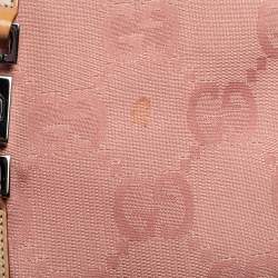 مملوكة مسبقًا Gucci Pink GG Canvas and Leather Trim Jackie Shoulder Bag