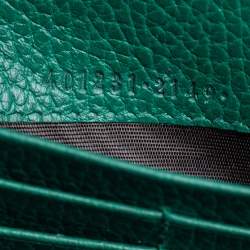 مملوكة مسبقًا محفظة بسلسلة غوتشى دينسيوس جلد خضراء