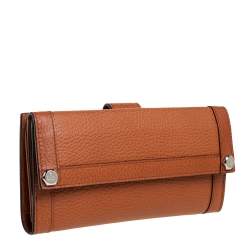 Pre Owned Gucci Tan Leather Continental Wallet