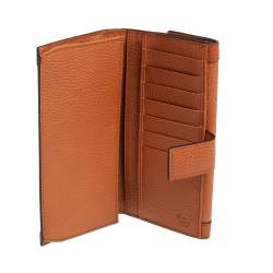 Pre Owned Gucci Tan Leather Continental Wallet