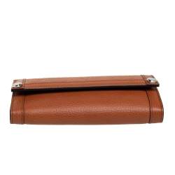 Pre Owned Gucci Tan Leather Continental Wallet