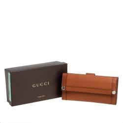 Pre Owned Gucci Tan Leather Continental Wallet
