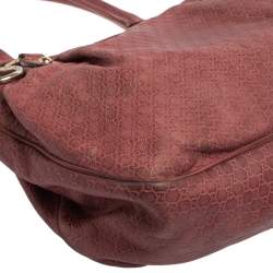 Pre Owned Gucci Fuchsia Micro Guccissima Leather Medium Sukey Tote