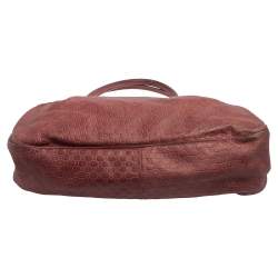 Pre Owned Gucci Fuchsia Micro Guccissima Leather Medium Sukey Tote