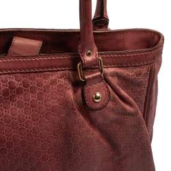 Pre Owned Gucci Fuchsia Micro Guccissima Leather Medium Sukey Tote