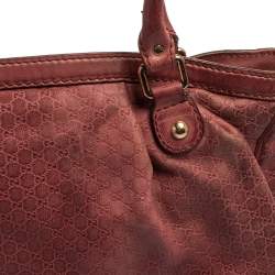 Pre Owned Gucci Fuchsia Micro Guccissima Leather Medium Sukey Tote