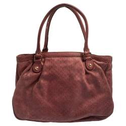 Pre Owned Gucci Fuchsia Micro Guccissima Leather Medium Sukey Tote