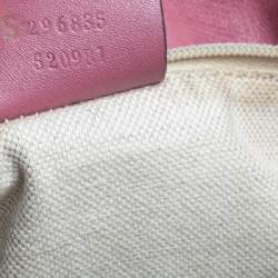 Pre Owned Gucci Fuchsia Micro Guccissima Leather Medium Sukey Tote