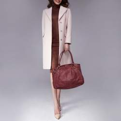 Pre Owned Gucci Fuchsia Micro Guccissima Leather Medium Sukey Tote