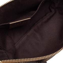 مملوكة مسبقًا Gucci Brown GG Nylon and Leather Princy Wristlet Clutch