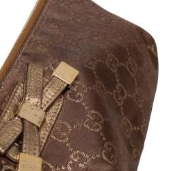 مملوكة مسبقًا Gucci Brown GG Nylon and Leather Princy Wristlet Clutch