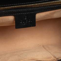 Pre Owned حقيبة كتف غوتشي بقفل جلد بنقوش غوتشيسيما أخضر متوسطة