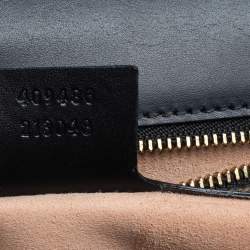 Pre Owned حقيبة كتف غوتشي بقفل جلد بنقوش غوتشيسيما أخضر متوسطة