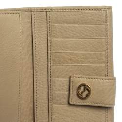Gucci Beige Leather Interlocking G Continental Wallet