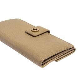 Gucci Beige Leather Interlocking G Continental Wallet