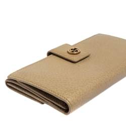 Gucci Beige Leather Interlocking G Continental Wallet