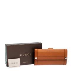 Pre Owned محفظة غوتشي كونتنينتال جلد بني فاتح 