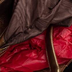 مملوكة مسبقًا حقيبة ساتشل غوتشي جلد وسويدي أسود / ذهبي ميتاليك