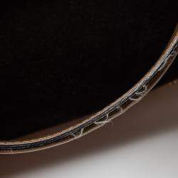 مملوكة مسبقًا حقيبة ساتشل غوتشي جلد وسويدي أسود / ذهبي ميتاليك