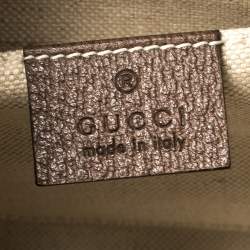 Pre Owned Gucci Beige/Ebony GG Supreme Canvas and Leather Ophidia Boston Bag