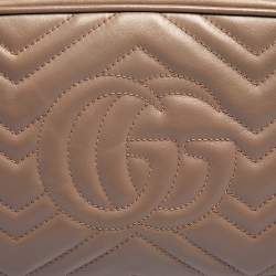 مملوكة مسبقًا Gucci Beige Matelasse Leather Small GG Marmont Shoulder Bag
