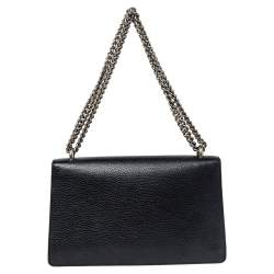 Pre Owned Gucci Black Leather Small Dionysus Shoulder Bag