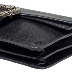 Pre Owned Gucci Black Leather Small Dionysus Shoulder Bag