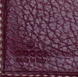 Pre Owned Gucci Beige/Burgundy GG Canvas and Leather Compact Wallet