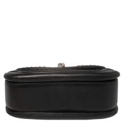 Pre Owned Gucci Black GG Neoprene and Leather Large New Bamboo Tassel Top Handle Bag