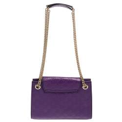 Pre Owned حقيبة كتف غوتشي إيميلي بسلسلة صغيرة جلد غوتشيسيما بنفسجي 